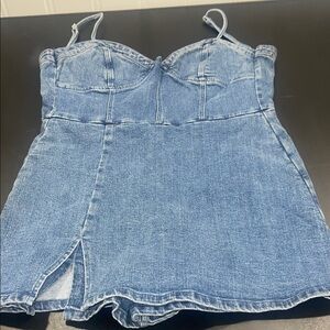 Flying Tomato Blue Denim Top